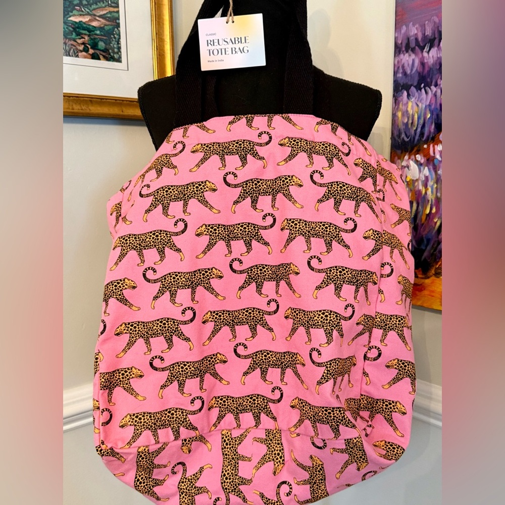 Pink Leopard Print Tote Bag
